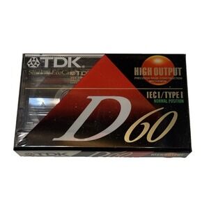 Sealed TDK D60 Blank Cassette Tapes New IECI Type I High Output